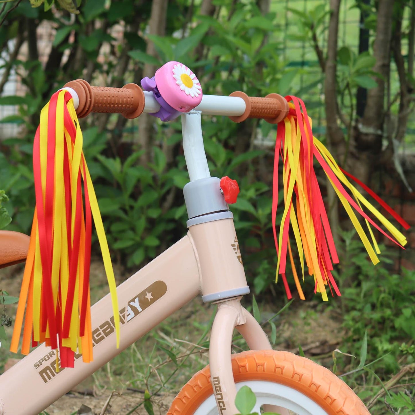 Platt Kid'S Bicycle Handlebar Streamers Colorful Ribbons Tassel For Girls Boys Bicycle Handlebar Scooter Handgrip (1Pair) (Orang