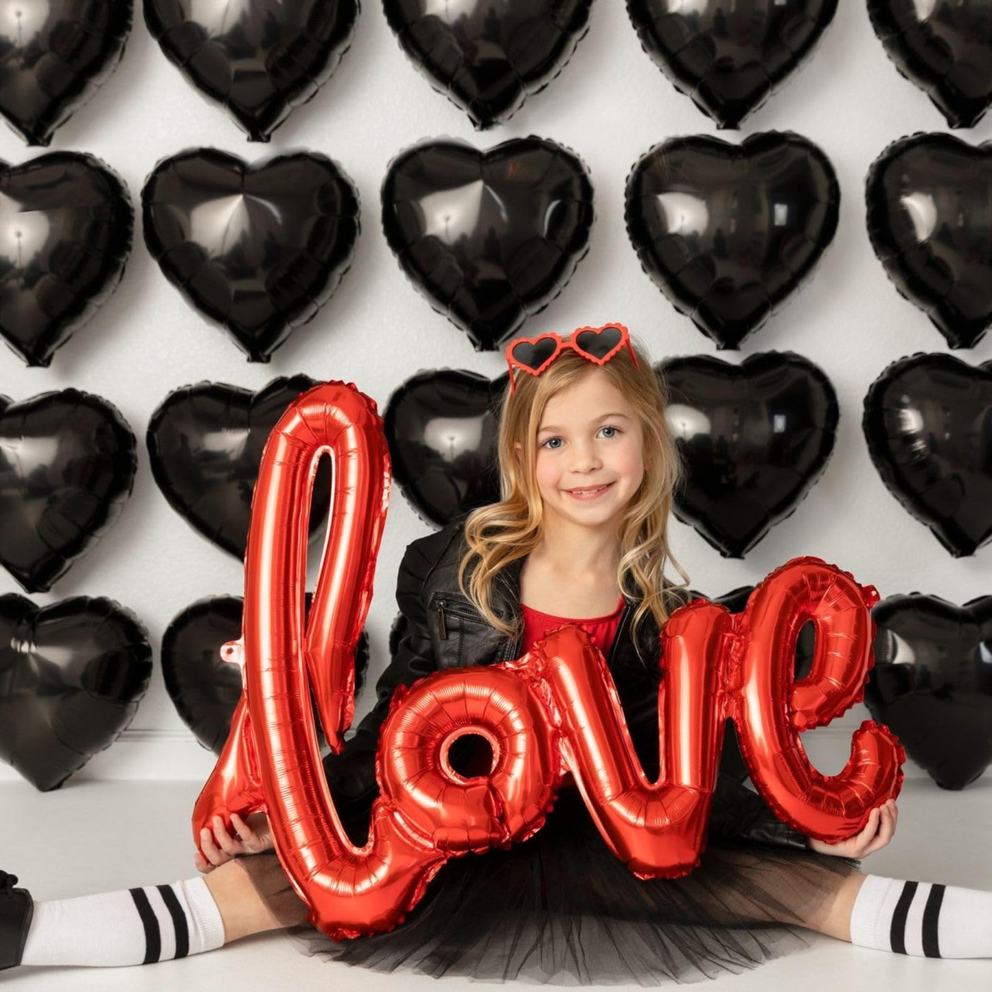 12 Pcs Heart Balloons, 18 inch Metallic Red Heart Shaped Balloons, Big Heart Helium Balloons, Heart Love Foil Balloons for Weddi