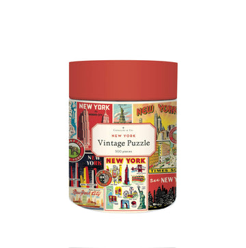 CAVANILLI & CO. New York City Collage Puzzle, 500 Pieces, Vintage Poster, Multi, Model PZL500/NYC