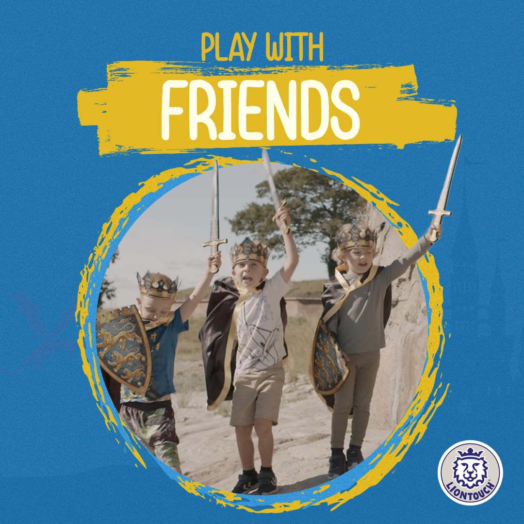 Liontouch - Triple Lion King Crown | For Kids Aged 3+ Years - Size Adjustable | Medieval Pretend Play Toy For Boys in Durable Foam | Roleplay  Dress Up  Fancy Dresses & Royal Costumes