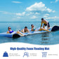 Gymax Floating Water Mat, 12' X 6' Foam Water Floating Pad With Safe Bungee Tether And Storage Straps, 3-Layer Xpe Foam Floating