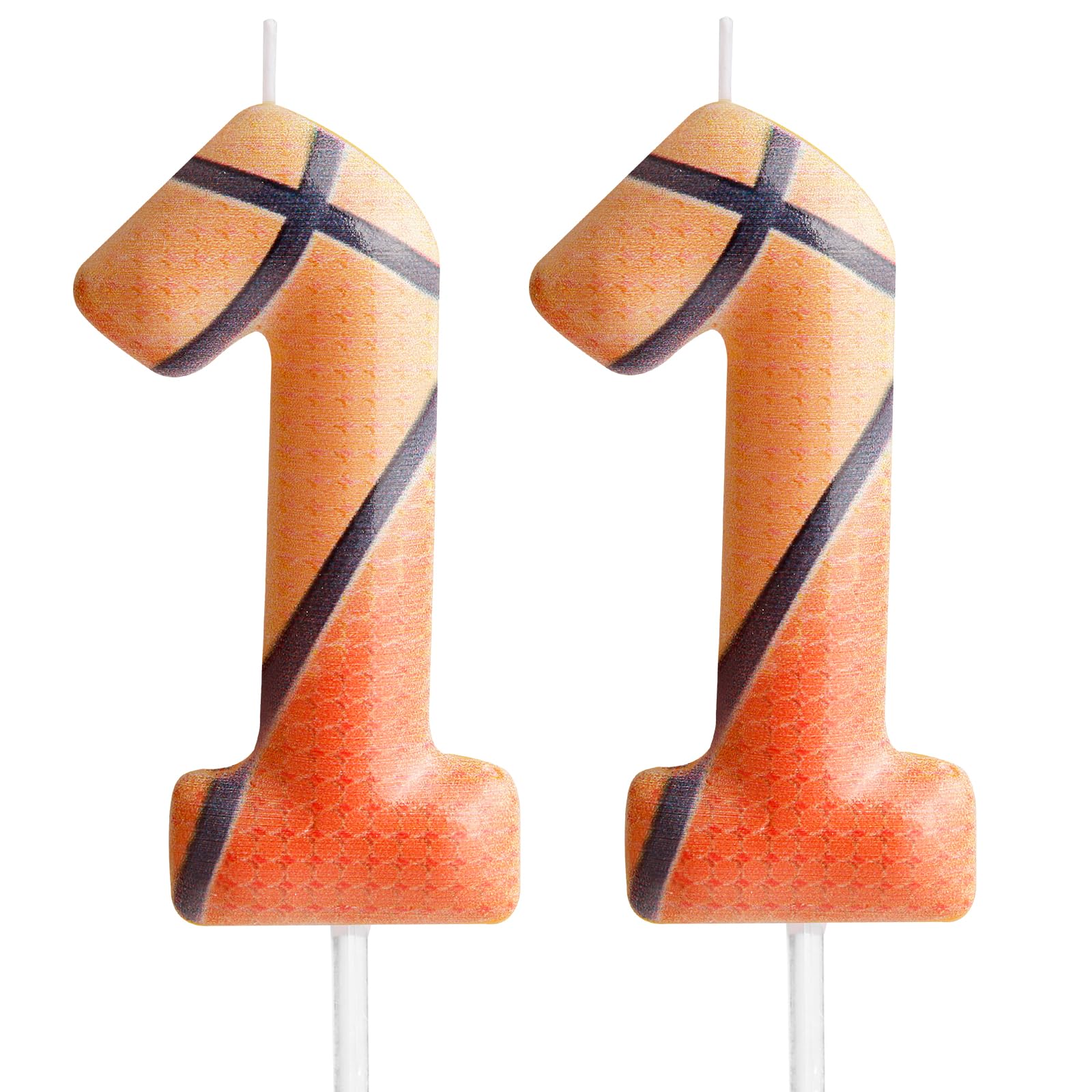 Zi Lan Basketball 11th Birthday Candle Brown Basketball Themed Cake Candles Happy Birthday Party Cake Topper for Boy Girl Kid Sp