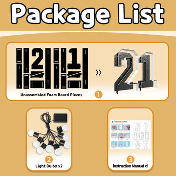 Imprsv 3Ft Black 21St-Birthday Decorations Numbers: 21St Birthday Party Anniversary Decorations Large Light Up Numbers 21 For Hi