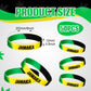 Leitee Jamaican Silicone Bracelet Bulk Black Yellow Green Rubber Wristband for Men Women Jamaican Birthday Party (50 Pcs)