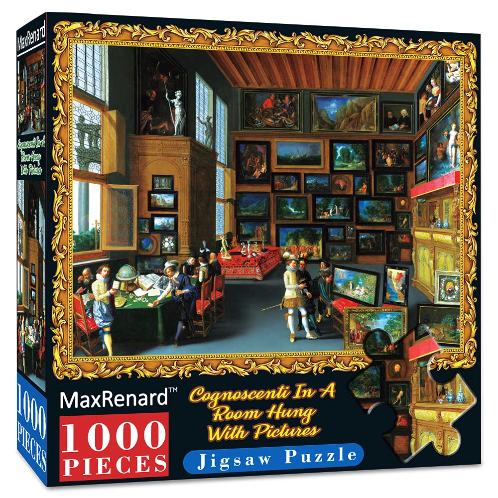MaxRenard Game Jigsaw Puzzle 1000 Pieces for mature-themed Oil Painting Collection Cognoscenti in A Room Hung with Pictures Famous Artwork Toy