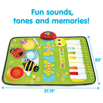 Kidoozie Cute Critters Music Mat - 2 In 1 Music Mat For Infants And Toddlers Ages 9-24 Months (G02536)