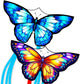 2 Pack Colorful Butterfly Kites For Kids & Adults, Easy To Fly Kites With Handle & String, Durable Outdoor Kite For Beach, Park,