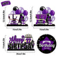 Lingteer Happy 17Th Birthday Purple Acrylic Table Topper Centerpieces Set - Cheers To Seventeen Years Old Birthday 17Th Bday Party Gift Decorations.