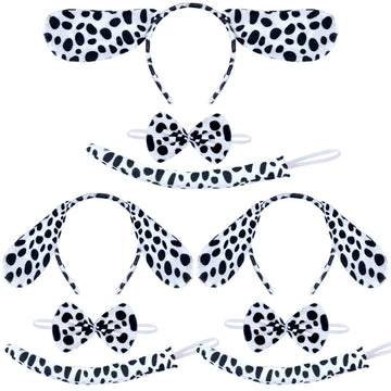 Coopay 9 Pieces Halloween Dalmatian Costume Set Puppy Dog Ears Headband Kit Include Dalmatian Ears Headbands Bow Tie And Dalmatian Tail For Christmas New Year Cosplay Costume Or Party Decoration