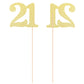Gexolenu No 21, 10 Pack Double-Sided Gold Glitter 21St Birthday Centerpieces For Tables, Number 21 Birthday Table Toppers Party