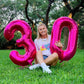 Hot Pink Balloon Number 0 Birthday Balloon 40 Inch, Large Giant Jumbo Mylar Foil Helium Balloon For 2025 10 20 30 40 50 60 70 80