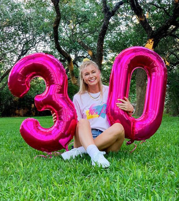 Hot Pink Balloon Number 0 Birthday Balloon 40 Inch, Large Giant Jumbo Mylar Foil Helium Balloon For 2025 10 20 30 40 50 60 70 80