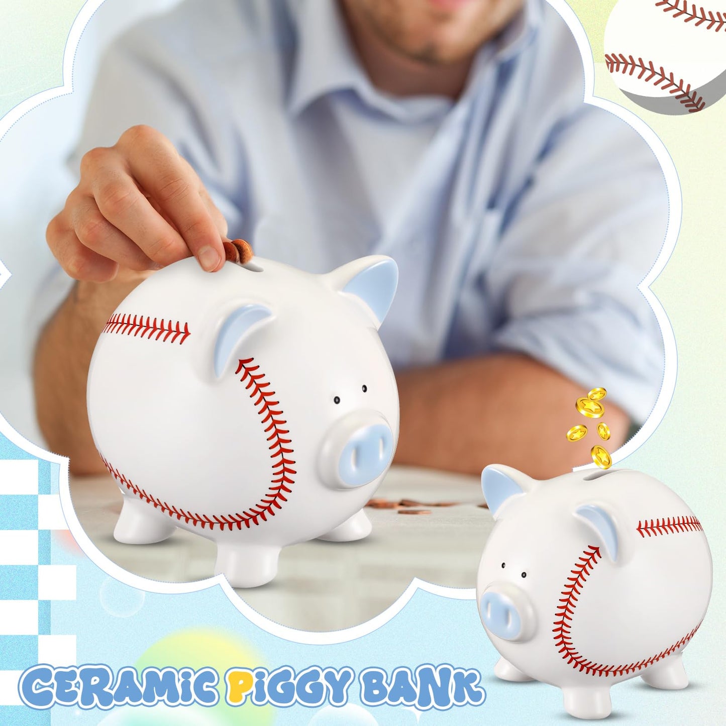 Funnymoom Ceramic Piggy Bank Mini Cute Money Saving Bank Porcelain Decor Coin Box Little Decoration Pig Money Container Special