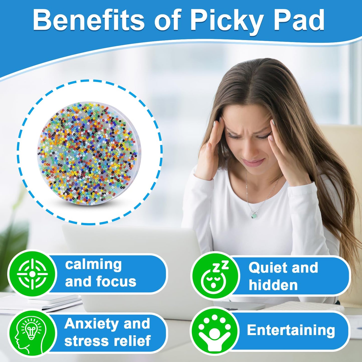 Skin Picking Fidget Toy, Silicone Picky Party Pad, Sensory Toys For Skin Pickers, Dermatillomania Fidget Toys Relax Anxiety Toy