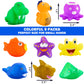 Color Changing No Hole Bath Toys For Kids Toddlers, Color Change Sea Creatures Ocean Animal Toys With Drying Bag(9 Pack), Baby Bath Toys Water Toys Floating Fish Toys