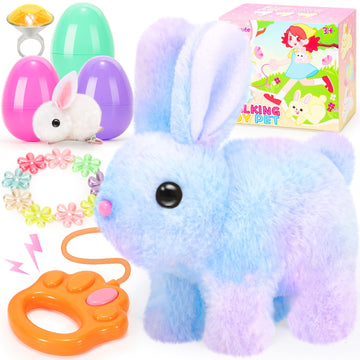 Catchcute Plush Bunny Easter Toys For Kids,Interactive Bunny With Sounds,Can Walk And Wag Tail With Remote Control Leash,Easter 