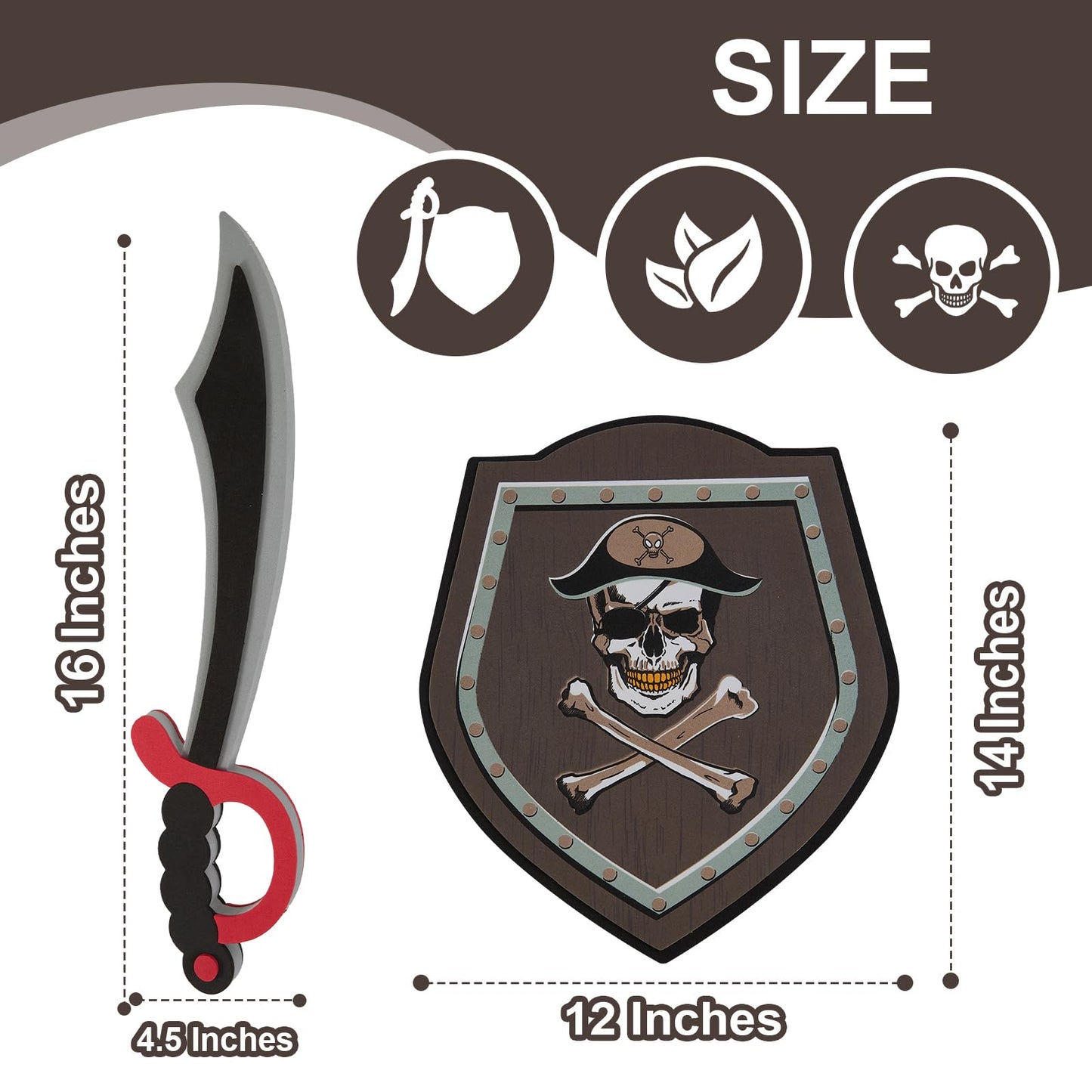 RICHNESS Kids Toy decorative replica blades and Shields Foam Play decorative replica blade and Shield Toy  for Kids Dress Up and Costumes Pack of 2