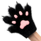 HAOAN Furry Fur Cat Wolf Fox Dog Fluffy Animal Paws Claws Gloves Mittens Hands Costume Cosplay Halloween Christmas for Kids
