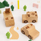 MONT PLEASANT Wooden Emergency Vehicle Toy Set of 3  Toddler Montessori Toys Ambulance Fire Truck Police Car Toys with Rolling Wheels  Kid Wooden Toy Vehicle Learning Educational Gift for Boys & Girls