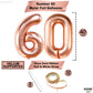 KatchOn Big Rose Gold Number 60 Balloon - 40 Inch Mylar Foil for Birthday & Anniversary Decorations, Confetti Included