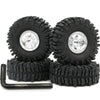 Hobbysoul 64Mm Mud Slingers 1.0 Tires & Heavy Adjustable Offset 1.0 Beadlock Wheels Rims, Negative Offsets 1.0 Wheels And Tires
