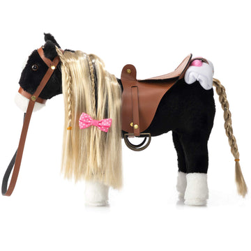 Hollyhome Stuffed Animal Horse Pretty Plush Toy Pretend Play Horse 11 Inches Black