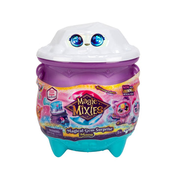 Magic Mixies Magical Gem Surprise Cauldron: Moon. With New Shimmer Eyes! Reveal An Mixie Plushie From The Fizzing Cauldron And Discover 2 Magical Lunar Gem Surprises! Styles May Vary