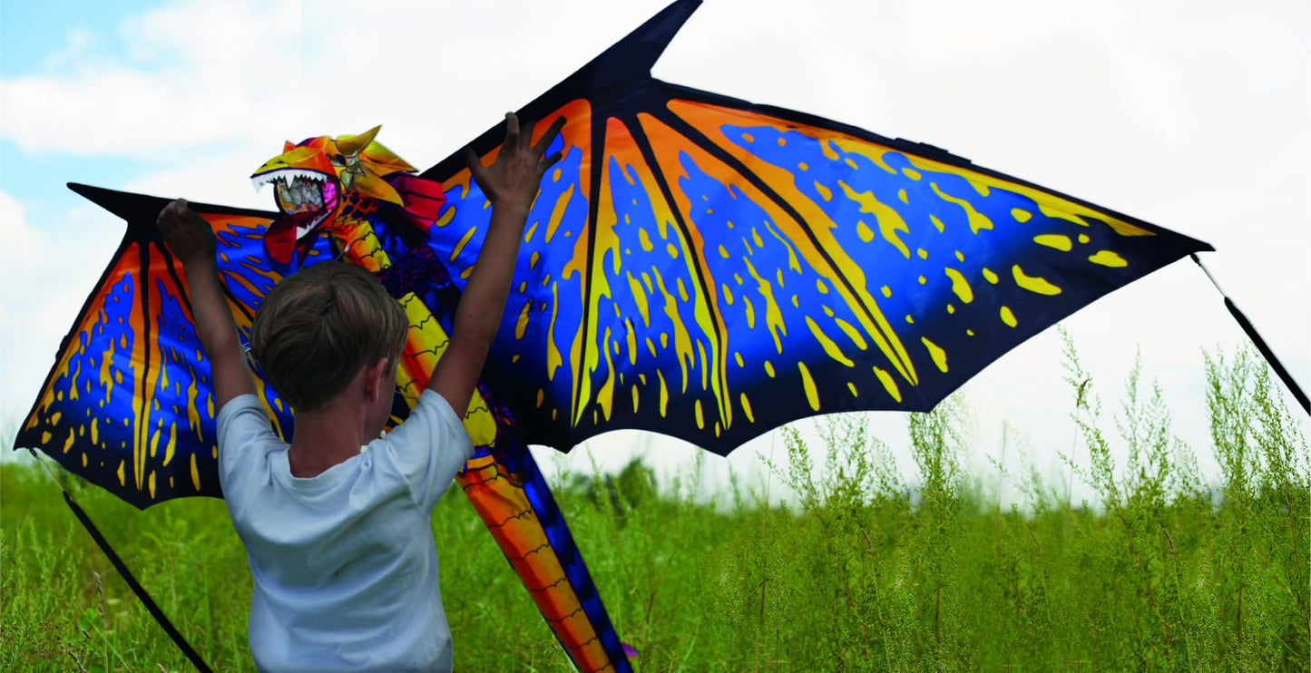 3D Nylon Dragon Kite With 80' Wingspan (6 Ft 8 In) By Amazing Kites