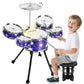 Upgrade Drum Toy Kids 24 Jazz Drum Kit With Stool Musical Instrument Toy For 3 4 5 Years Old Girls Boys Gifts