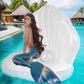 52'' Thickened Inflatable Seashell Pool Float, Giant Pool Floating Raft Chair With Pearl Balls, For Children'S Party, Ocean Them