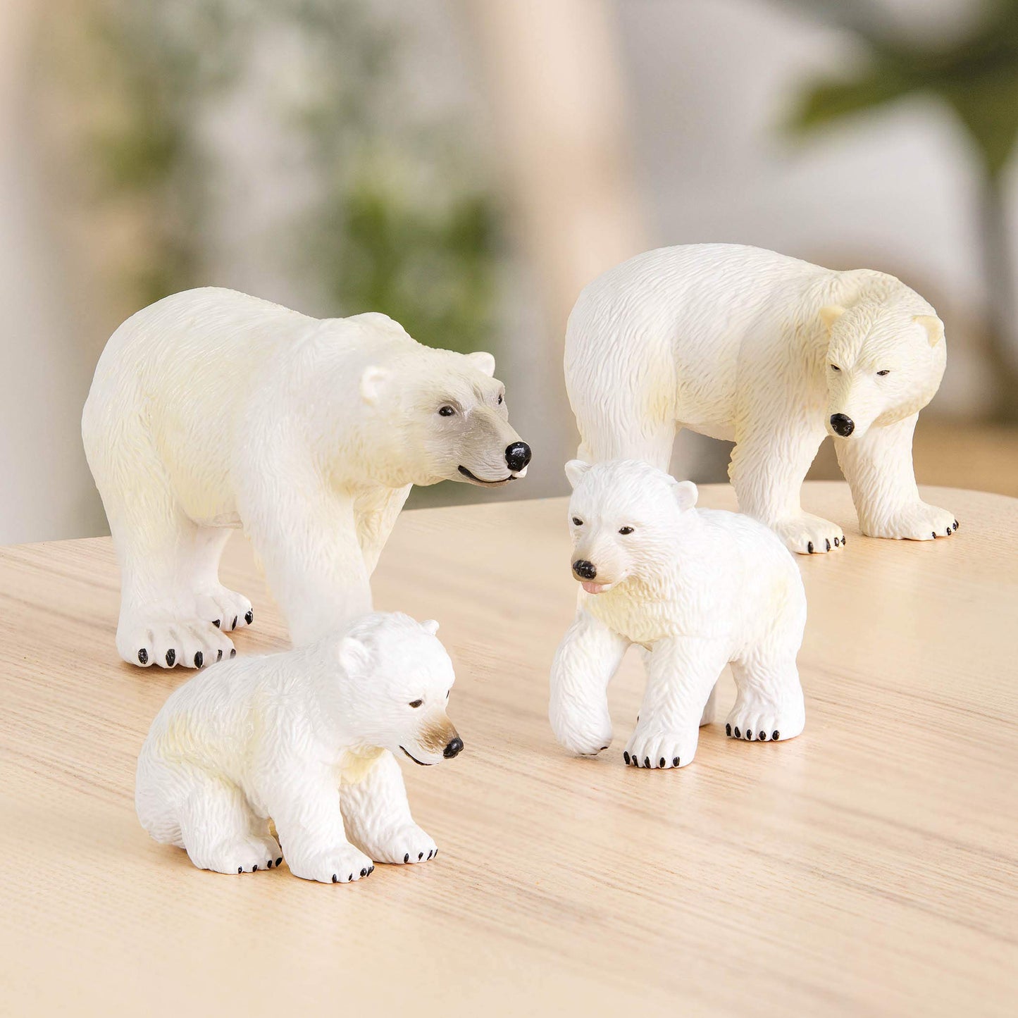 Terra By Battat – Polar Bear Family - 4 Pcs Polar Bear Animal Toys For Kids 3-Years-Old & Up