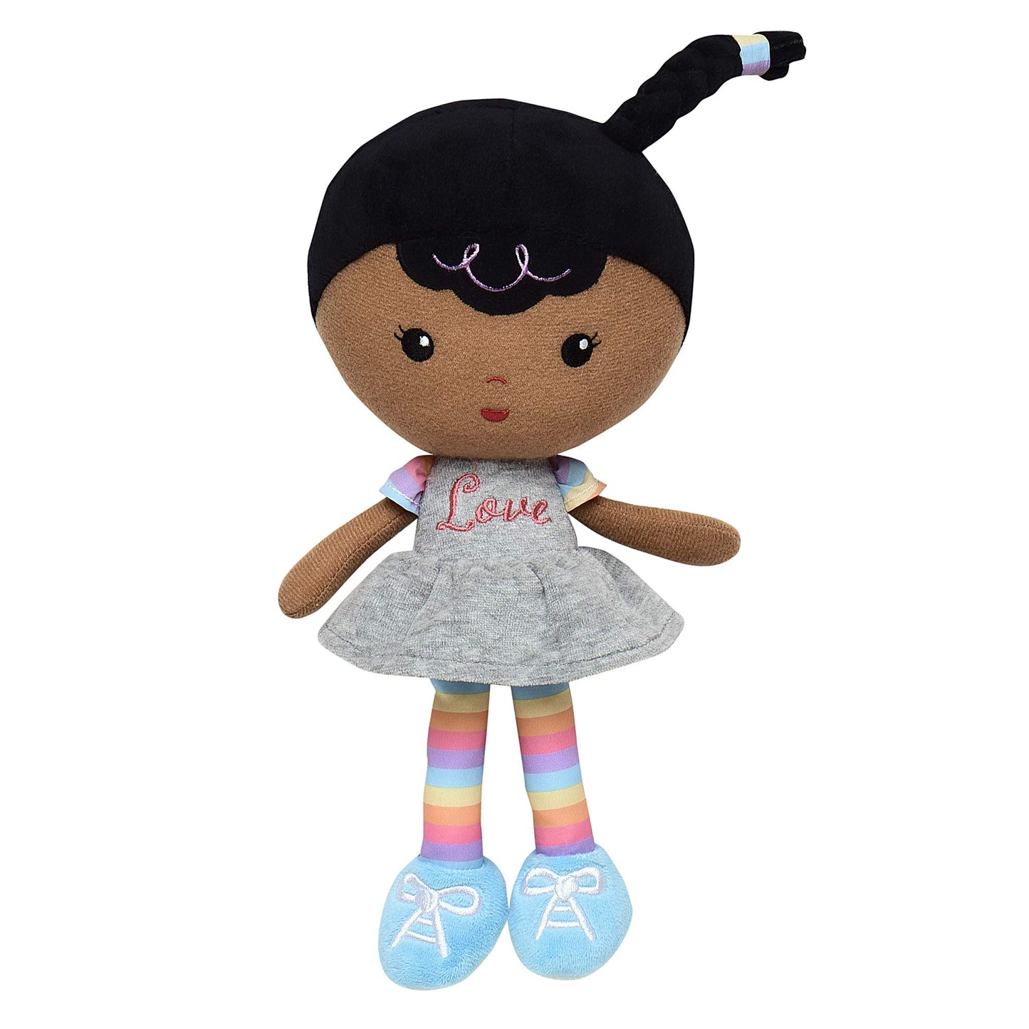 Baby Starters Plush Snuggle Buddy Black Baby Doll, Willow, Darker Complexion, 11 Inch