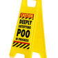 Boxer Gifts Poo Warning Sign - Funny Gag Gift for Men - Plastic - Yellow - Model DK1005 - One Size