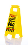 Boxer Gifts Poo Warning Sign - Funny Gag Gift for Men - Plastic - Yellow - Model DK1005 - One Size