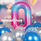 Rainbowq 0 Balloon Number 40 Inch For Boy Or Girl Big Starry 0-9 Foil Mylar Large 0 Number Balloon Happy 0Th Birthday Party Anni