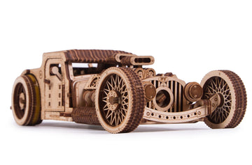 Wood Trick Hot Rod Wooden Model Car Kit To Build - Rides Up To 32 Feet - Detailed - 3D Wooden Puzzles For Adults And Kids To Build - Engineering Diy Mechanical Wood Model Kits For Adults