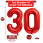 40 Inch Red Number 30 Balloons Giant 30 Balloons Red Dirty 30 Birthday Balloons 30 Birthday Anniversary Party Decorations Suppli