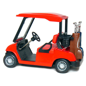 ??? KiNSFUN Red Golf Cart 4'' Die Cast Metal Model Pullback Action Toy ?