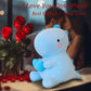 SQEQE Dinosaur Stuffed Animal Plush Toy, 20 inch Blue Cotton Dino with Heart, Perfect Valentine's Day Gift for Kids and Girlfriend