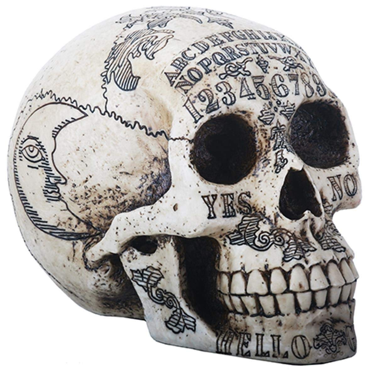 Summit Collection Paranormal Skull Head With Ouija Symbols Collectible Figurine