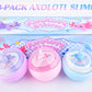 3 Pack Axolotl Slime Kit, Blue Butter, Purple Cloud, Pink Crunchy Slime with Axolotl Charms, Soft, Stretchy, Slime Party Favor f