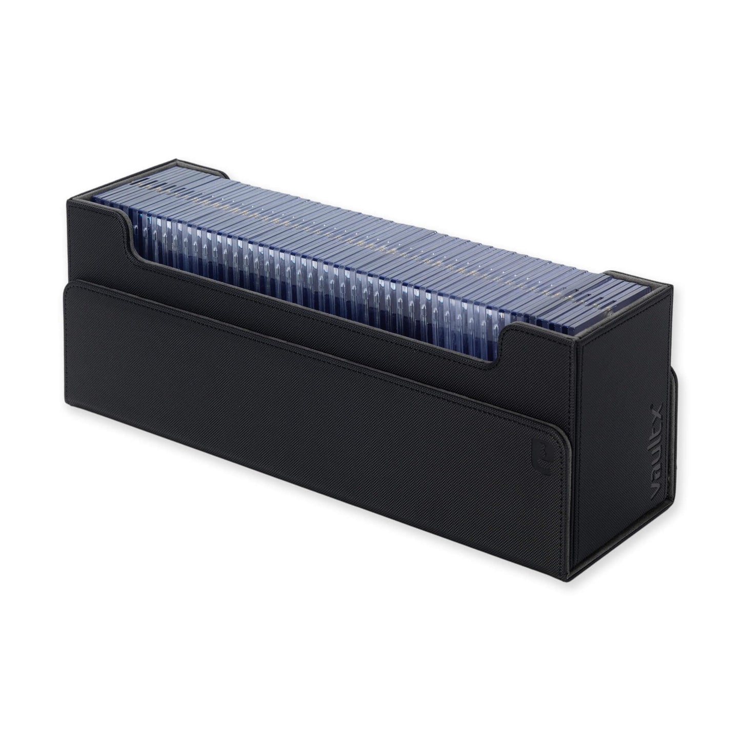 Vault X Exo-Tec Card Box 450+ Storage With Detachable Magnetic Lid, Dividers & Foam Fillers To Organize Deck Boxes, Toploaders, Tcg/Ccg & Sports Cards (Black)