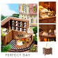 Kisoy Dollhouse Miniature with Furniture Kit  Handmade DIY House Model for Teens mature-themed Gift (Forest Teahouse)