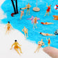 Hiawbon 30 Pcs 1:75 Scale Mini Painted People Model Beach Swimsuits Figurines Miniature People Figures
