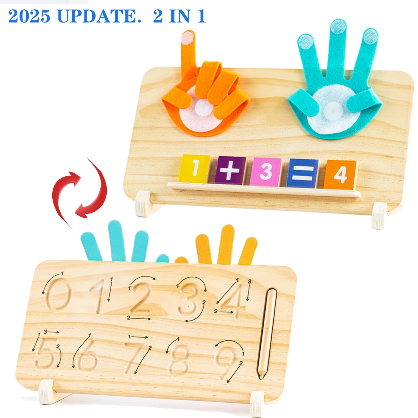 Montessori Toys For 3 4 5 Year Old,Double-Sided Preschool Learning Toys For Toddlers Age 2-4,Educational Math Manipulatives Numb