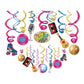 Kristin Paradise 30Ct Disco Hanging Swirl Decorations, 70s Retro Party Supplies, 60s Birthday Theme Decor for Kids Boy Girl Ba