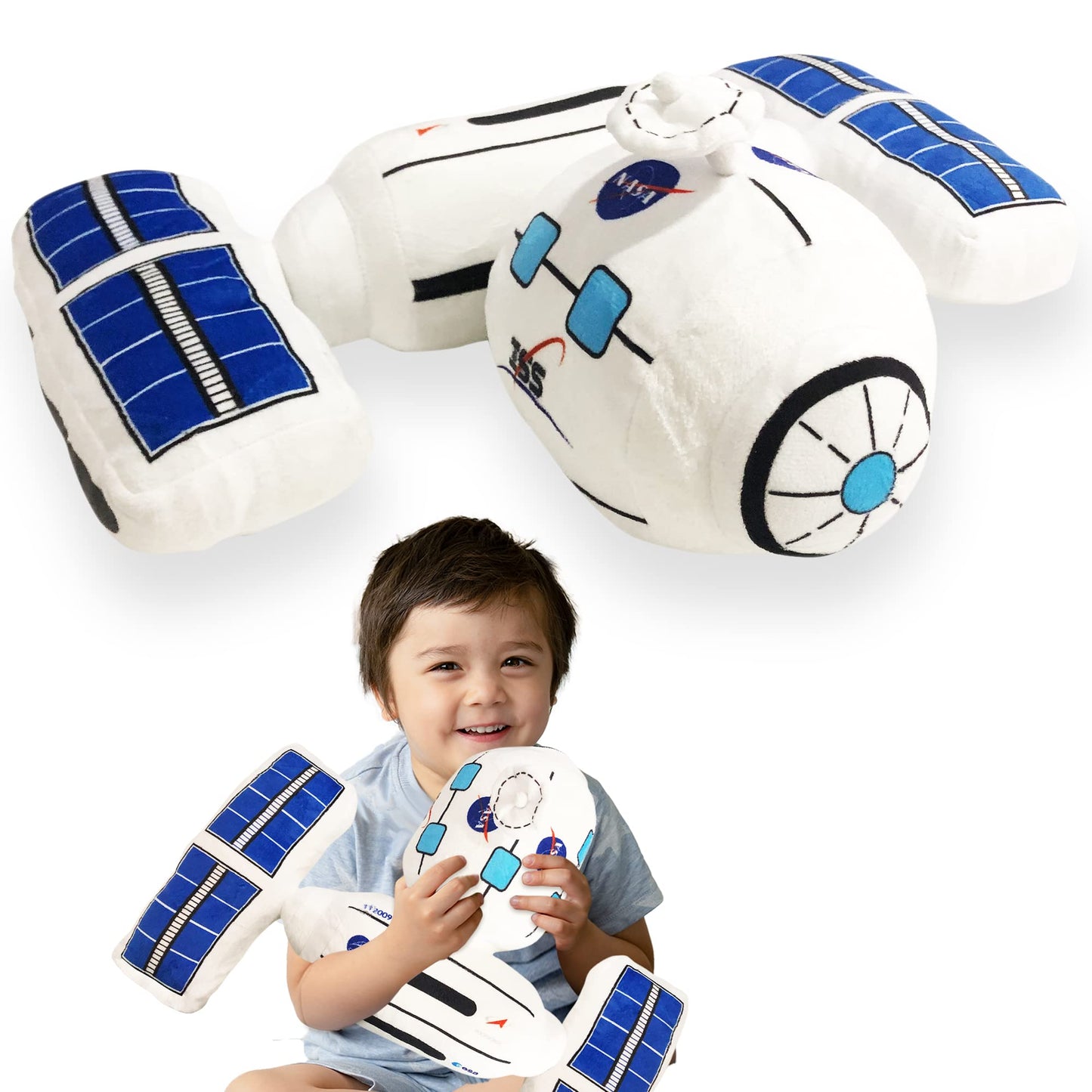 Artcreativity Plush Toy Space Station, Soft Stuffed Outer Space Toy, Spaceship Toy For Creating Space Theme Birthday Decorations, Space Nursery Decor, And Outer Space Room Decor, Classic Toys