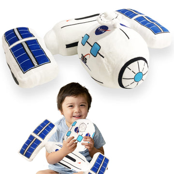 Artcreativity Plush Toy Space Station, Soft Stuffed Outer Space Toy, Spaceship Toy For Creating Space Theme Birthday Decorations, Space Nursery Decor, And Outer Space Room Decor, Classic Toys