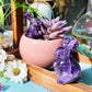 Duqguho Bunny Decor Easter Rabbit Decor Crystals Easter Decoration Bunny Statue Pocket Polished Natural Gemstone Amethyst Crysta