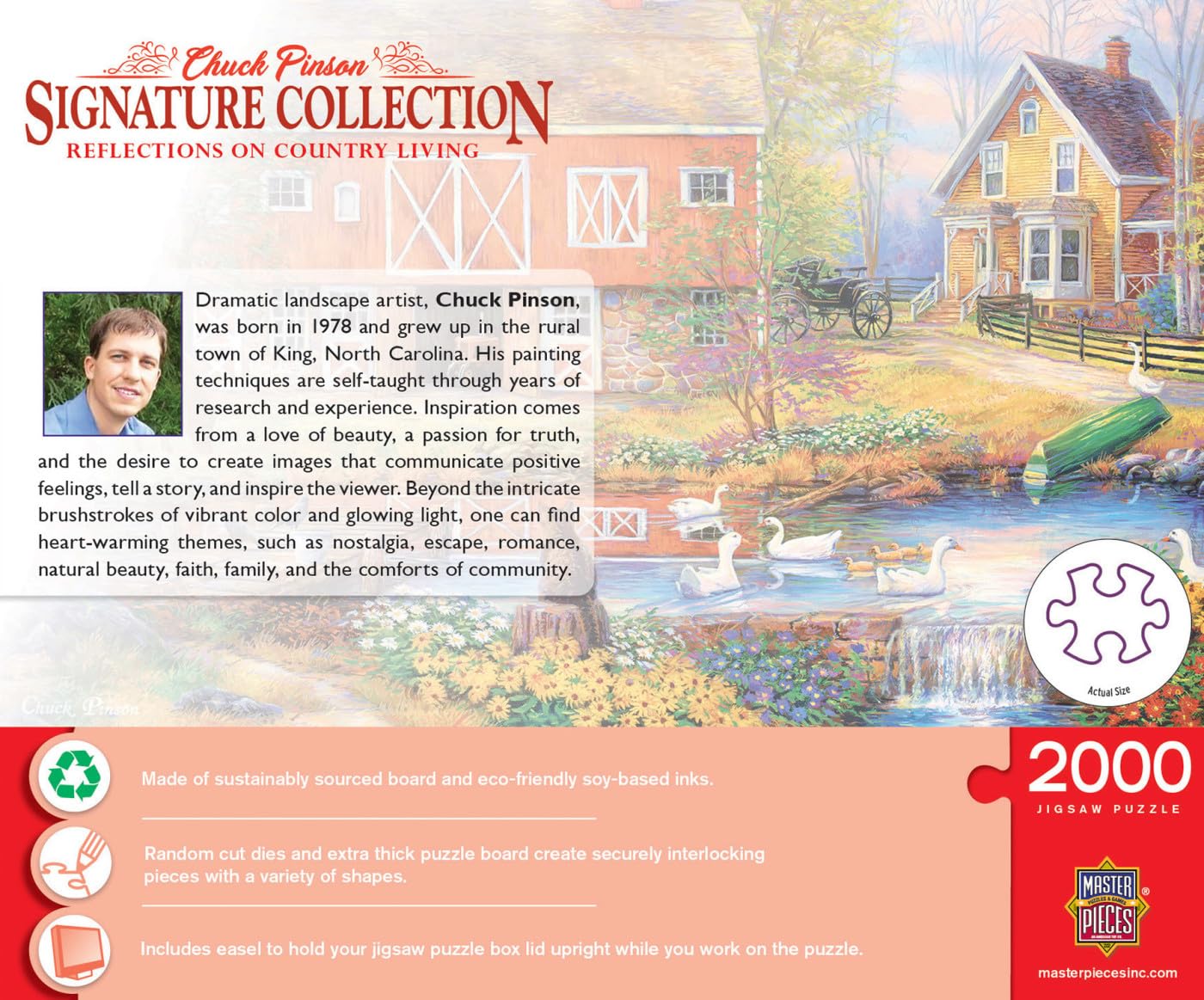 MasterPieces 2000 Piece Jigsaw Puzzle - Reflections on Country Living, 39"x27", Cardboard, Model 72047, Signature Series